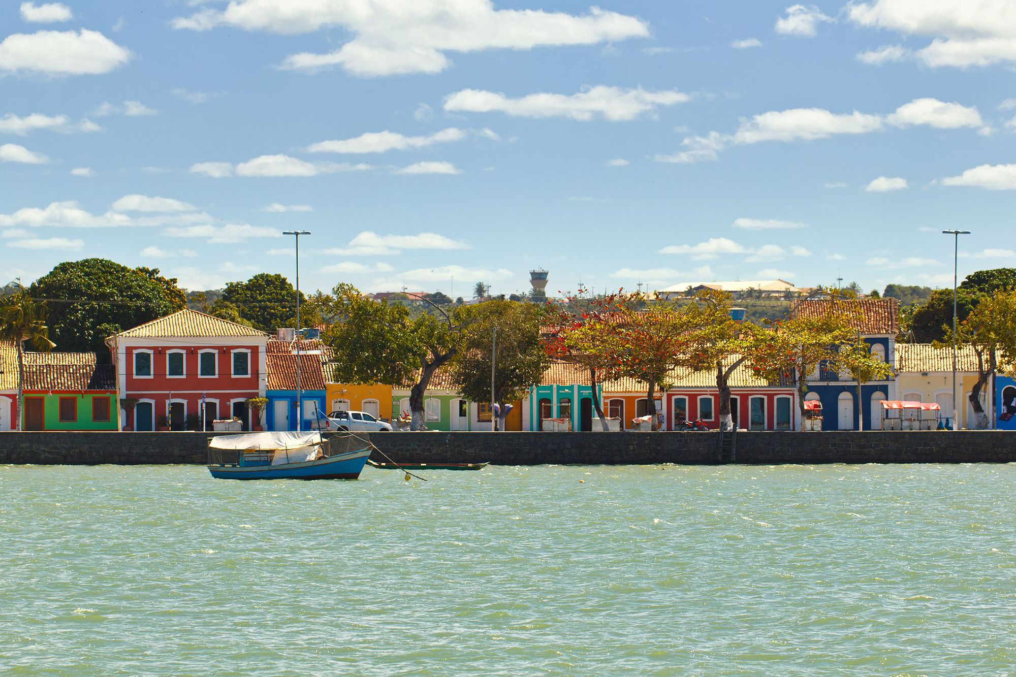 Colored houses at Porto Seguro coast - Bahia - Brazil