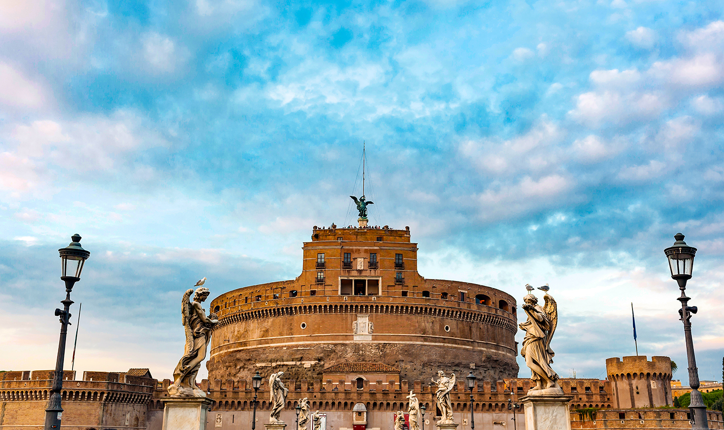 Castel Sant'angelo in a autumn day in Rome, Italy.